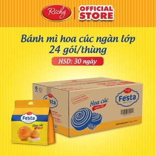 Thùng bánh mì hoa cúc ngàn lớp fe'sta 120g * 24 gói / 1 thùng