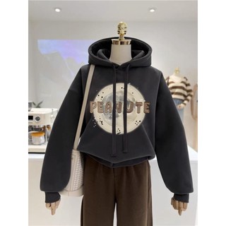 Mới Áo hoodie Nhung Dày Dặn Phong Cách Hàn Quốc Dành Cho Nữ