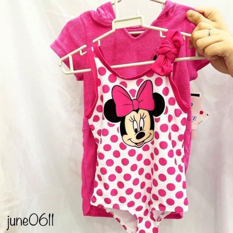 M821 set đồ bơi + áo đầm khoác Minnie 😍