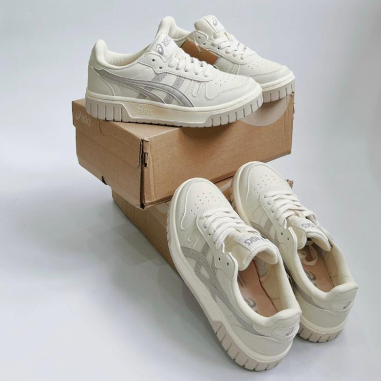 Giày thể thao Asics Court MZ Cream Black Gum Nam Nữ, Giày Asics Đế Cao Su Đúc Hàng Cao Cấp Full Box