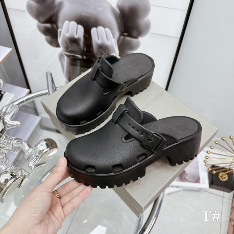 Sục cnk mũi tròn đai ngang khoá cài gót cao siêu nhẹ xuất dư fullbox