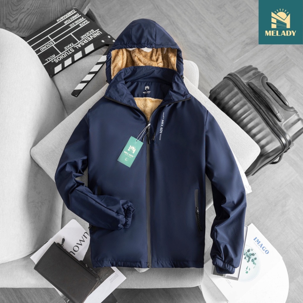 Áo khoác gió nam nữ lót lông cừu, vải tráng bạc nano gió Mũ tháo rời  - Hàng mới về