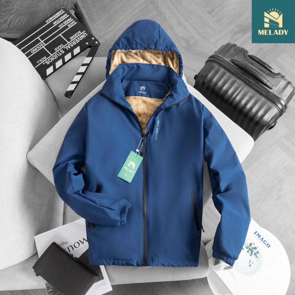 Áo khoác gió nam nữ lót lông cừu, vải tráng bạc nano gió Mũ tháo rời  - Hàng mới về
