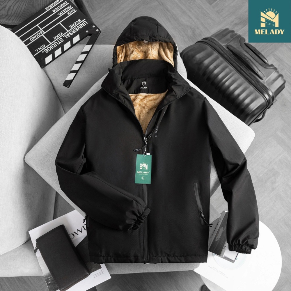Áo khoác gió nam nữ lót lông cừu, vải tráng bạc nano gió Mũ tháo rời  - Hàng mới về