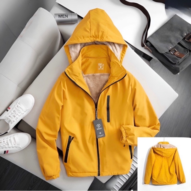 Áo Khoác Gió Nam Nữ Lót Lông Cừu Siêu Ấm,Chống Gió Chống Mưa Nhẹ  Bên Trong Phủ Nano Bạc Cao Cấp - H