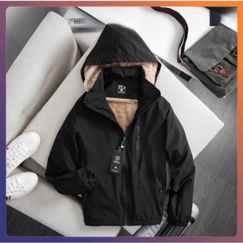 Áo Khoác Gió Nam Nữ Lót Lông Cừu Siêu Ấm,Chống Gió Chống Mưa Nhẹ  Bên Trong Phủ Nano Bạc Cao Cấp - H