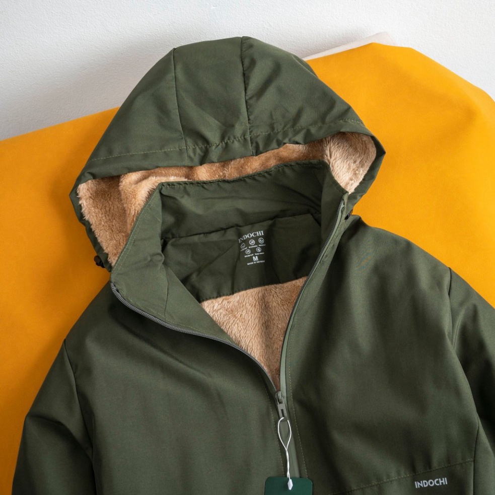 Áo khoác gió nam nữ lót lông , màu nâu ấm áp mùa đông vải tráng bạc chống nước - Hàng mới về