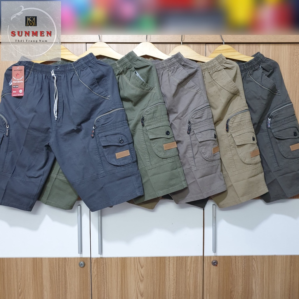 Quần Short Nam Kaki Lụa Hộp Lưng Thun Co Giãn From Rộng Thoải Mái SUNMEN Size Từ 28 - 40