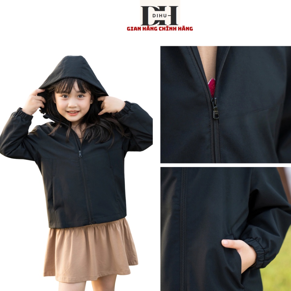 Áo khoác cho bé trai bé gái lót lông DIHU, áo khoác gió dù lót bông trẻ em mùa đông ấm áp chống nước - Hàng mới về