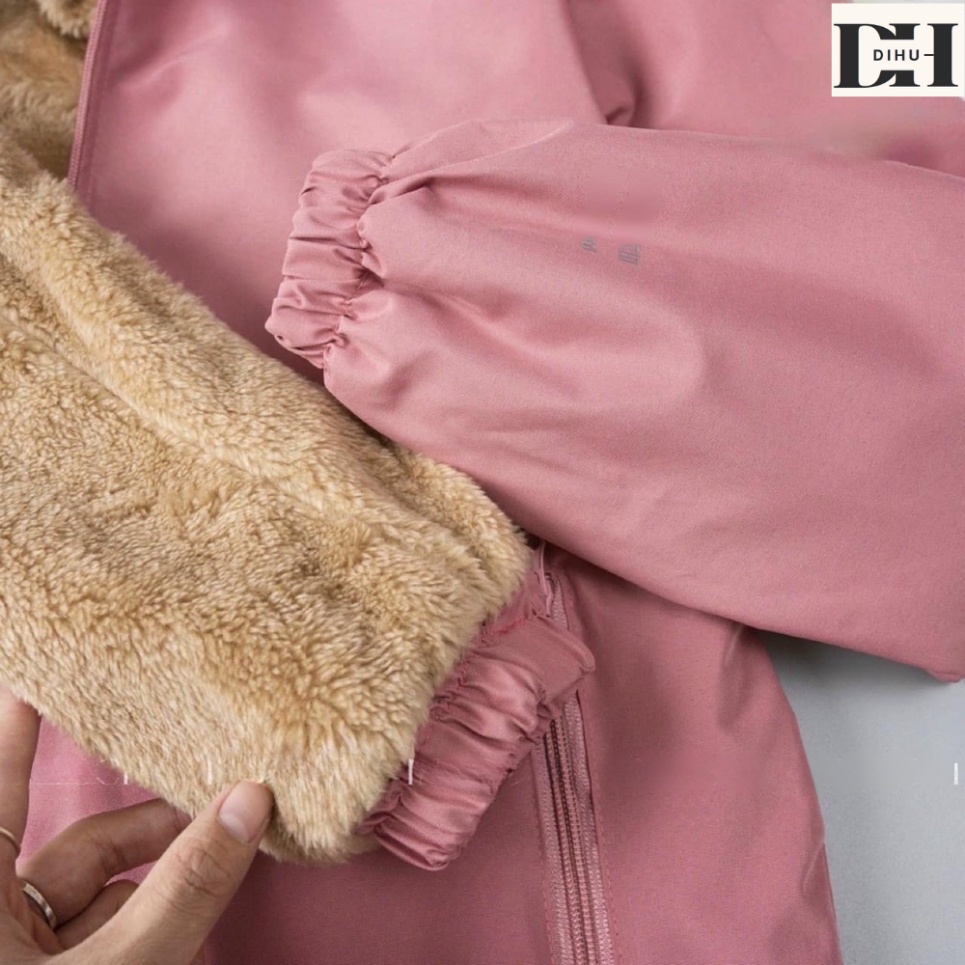 Áo khoác cho bé trai bé gái lót lông DIHU, áo khoác gió dù lót bông trẻ em mùa đông ấm áp chống nước - Hàng mới về