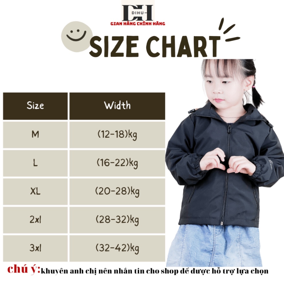 Áo khoác cho bé trai bé gái lót lông DIHU, áo khoác gió dù lót bông trẻ em mùa đông ấm áp chống nước - Hàng mới về