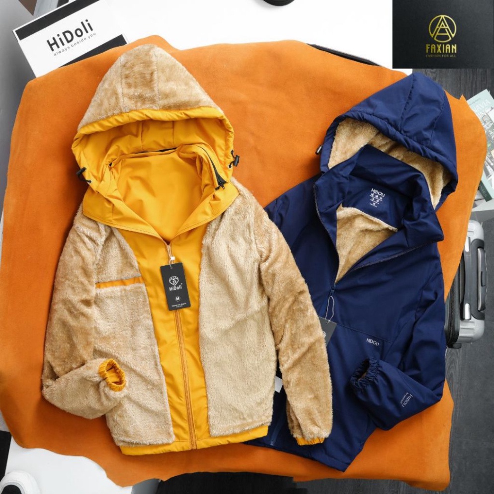 Áo Khoác Nam Lông Cừu Cao Cấp Chống Nước Giữ Ấm Mùa Đông - AKL- HD01 - Hàng mới về