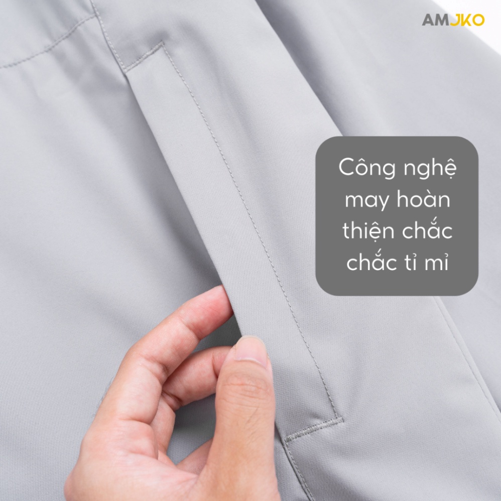 Áo khoác gió 2 lớp Nam Nữ AMJKO, áo gió Nam cao cấp công nghệ Nano Blocktech chống nước cản gió ngăn tia UV - Hàng mới v