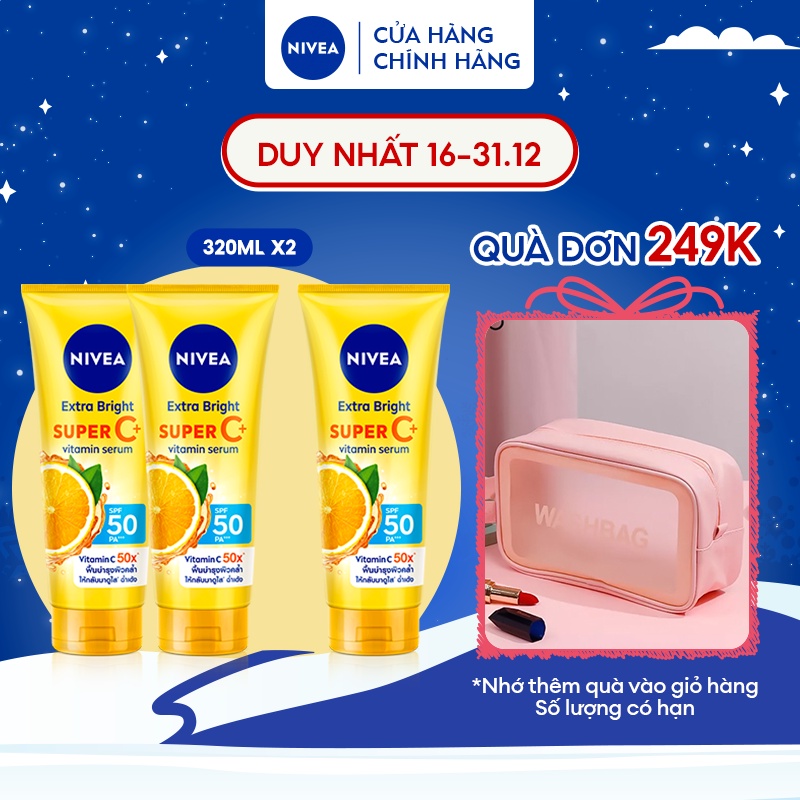 [MUA 2 TẶNG 1] Serum Dưỡng Thể & Chống Nắng SPF50 PA+++ NIVEA Vitamin Super C+ (320 ml)