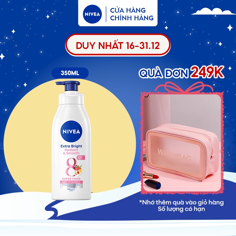 Sữa Dưỡng Thể NIVEA Mịn Mượt | Sáng Da Ban Ngày từ 8 Super Foods (350 ml) - 98413