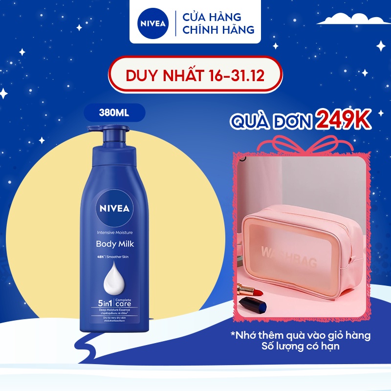 Sữa Dưỡng Thể NIVEA Dưỡng Ẩm Chuyên Sâu 48H | Thấm Nhanh (380 ml) - 80204