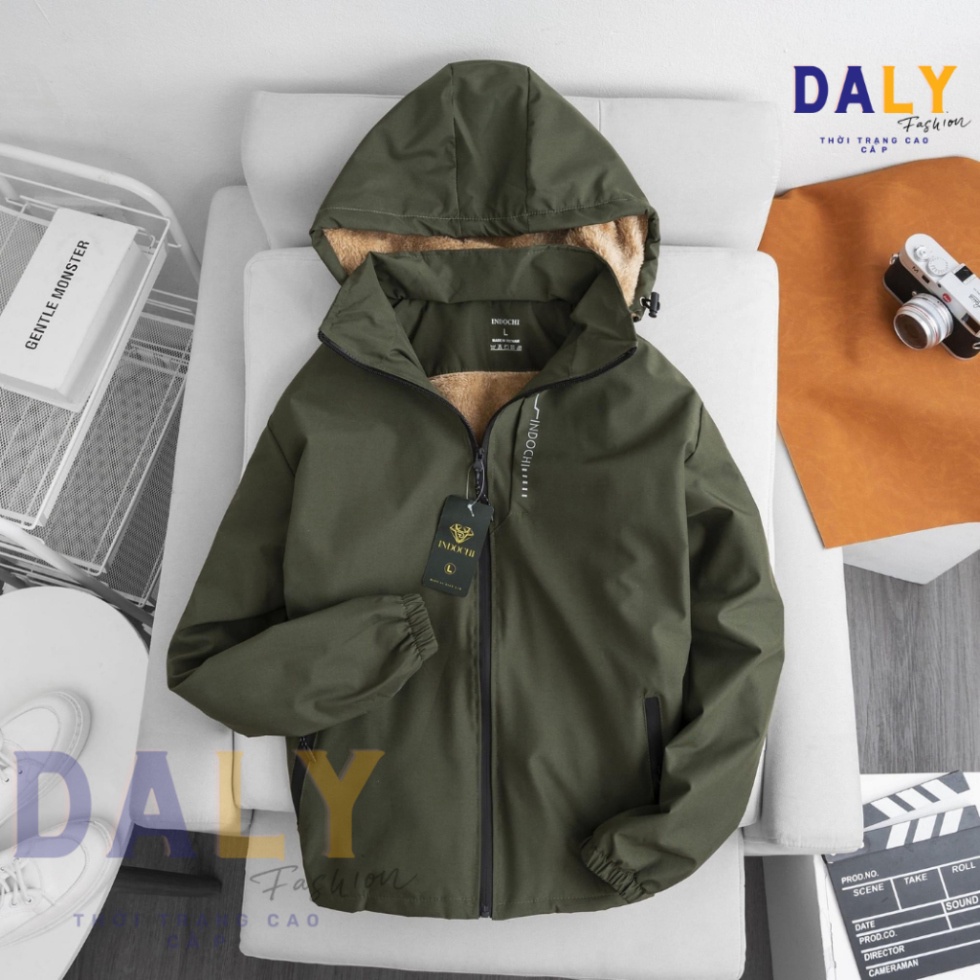 Áo khoác gió lót lông Unisex tráng bạc chống nước - Lót lông vàng mới nhất 2023 -DALY - Hàng mới về
