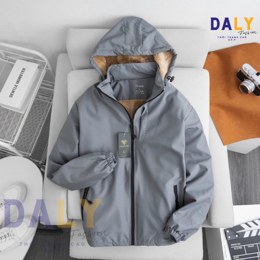 Áo khoác gió lót lông Unisex tráng bạc chống nước - Lót lông vàng mới nhất 2023 -DALY - Hàng mới về
