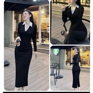 Đầm body bigsize 40-120kg cổ polo cổ trụ