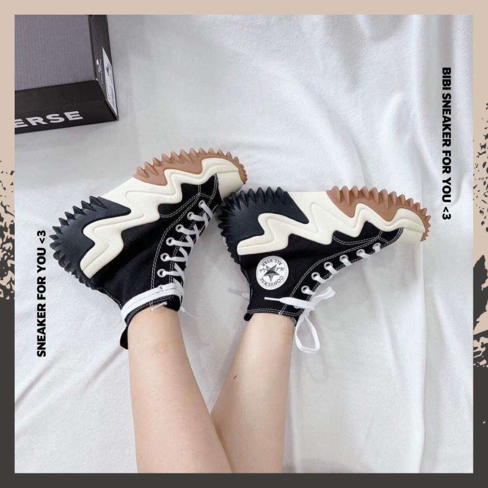 Giày Converse_Run Star Motion Đế Cao Nam Nữ, Giày CV Trắng Đen Cao Đế Răng Cưa Full Box - BIBISNEAKER