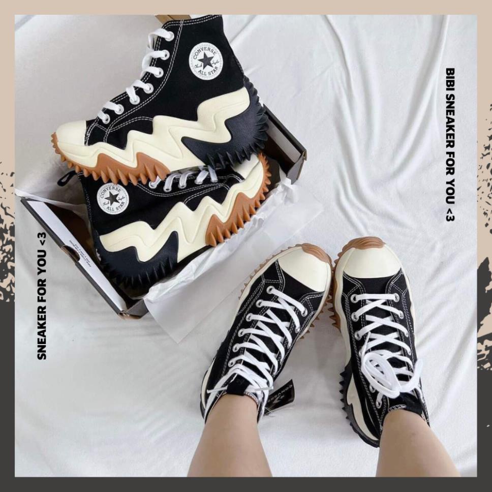 Giày Converse_Run Star Motion Đế Cao Nam Nữ, Giày CV Trắng Đen Cao Đế Răng Cưa Full Box - BIBISNEAKER