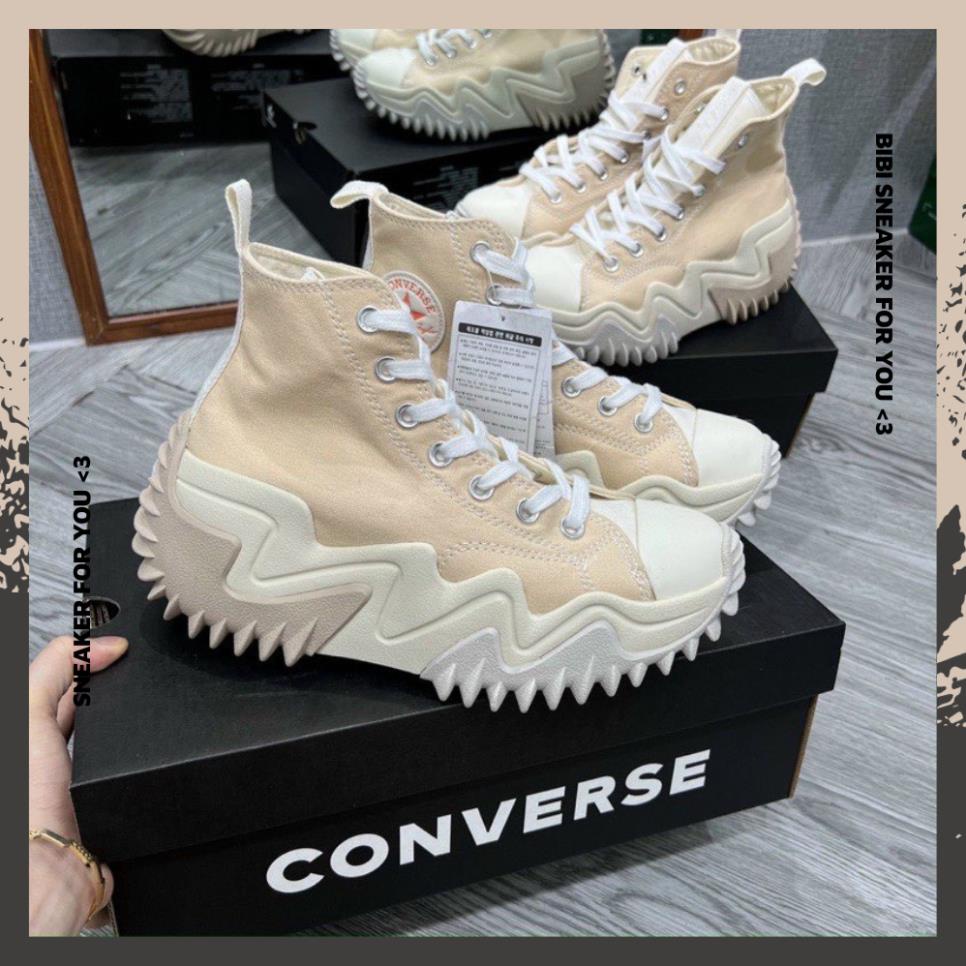 Giày Converse_Run Star Motion Đế Cao Nam Nữ, Giày CV Trắng Đen Cao Đế Răng Cưa Full Box - BIBISNEAKER