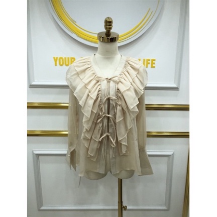 áo voan đan ngực tay bèo c109