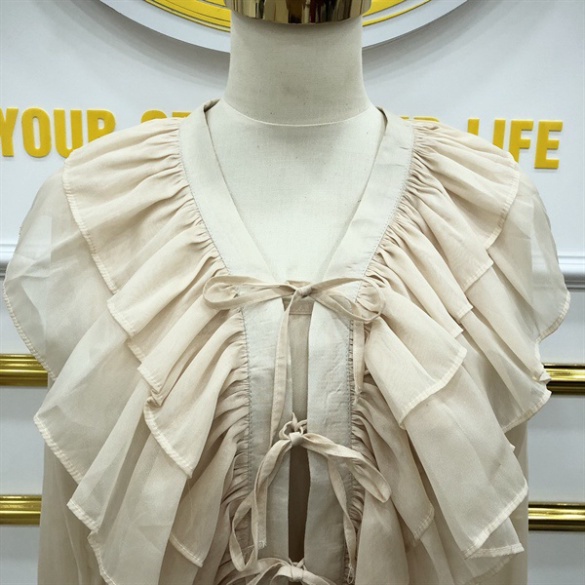 áo voan đan ngực tay bèo c109