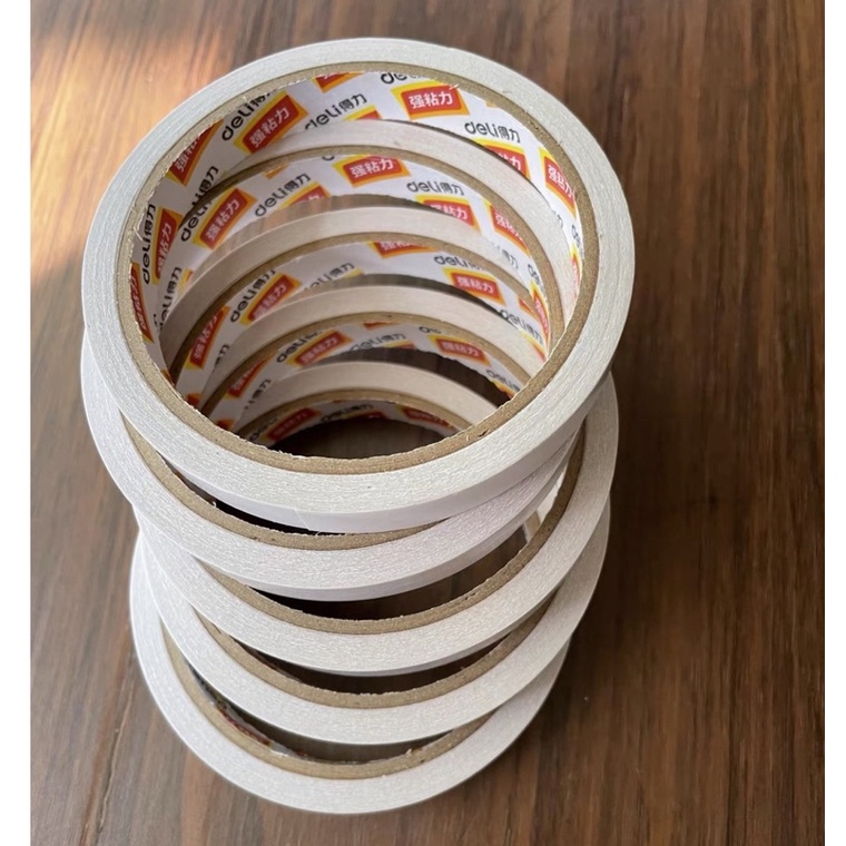 Băng keo 2 mặt khổ nhỏ dán siêu dính keo trắng keo dán hai mặt các loại khổ 1p2  dài 100m 12mm