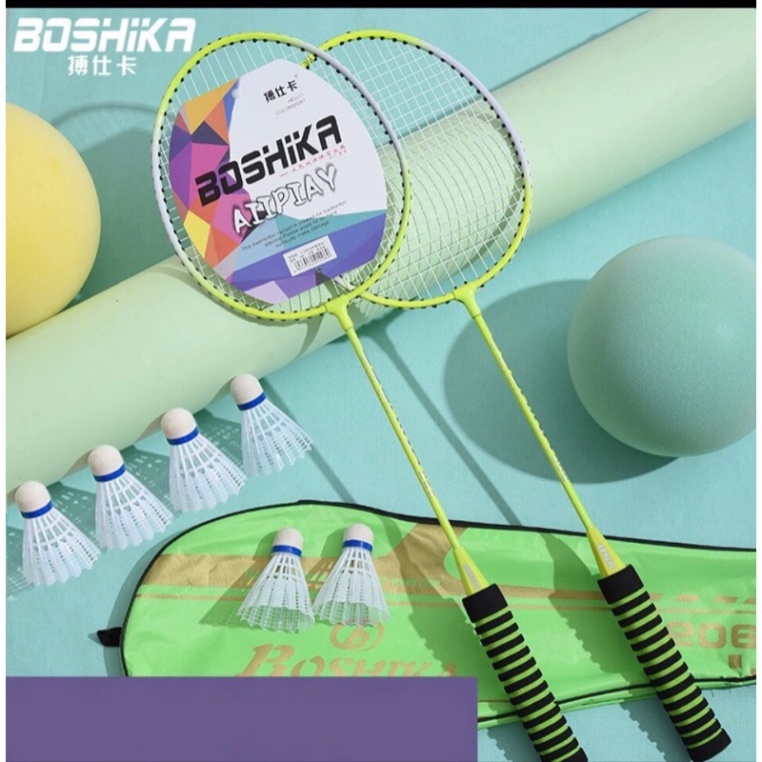 Vợt Cầu Lông 2 Chiếc Tay Có Đệm Tặng Kèm Vỏ Bọc Và 2 Quả Cầu [ HÀNG TỐT ]