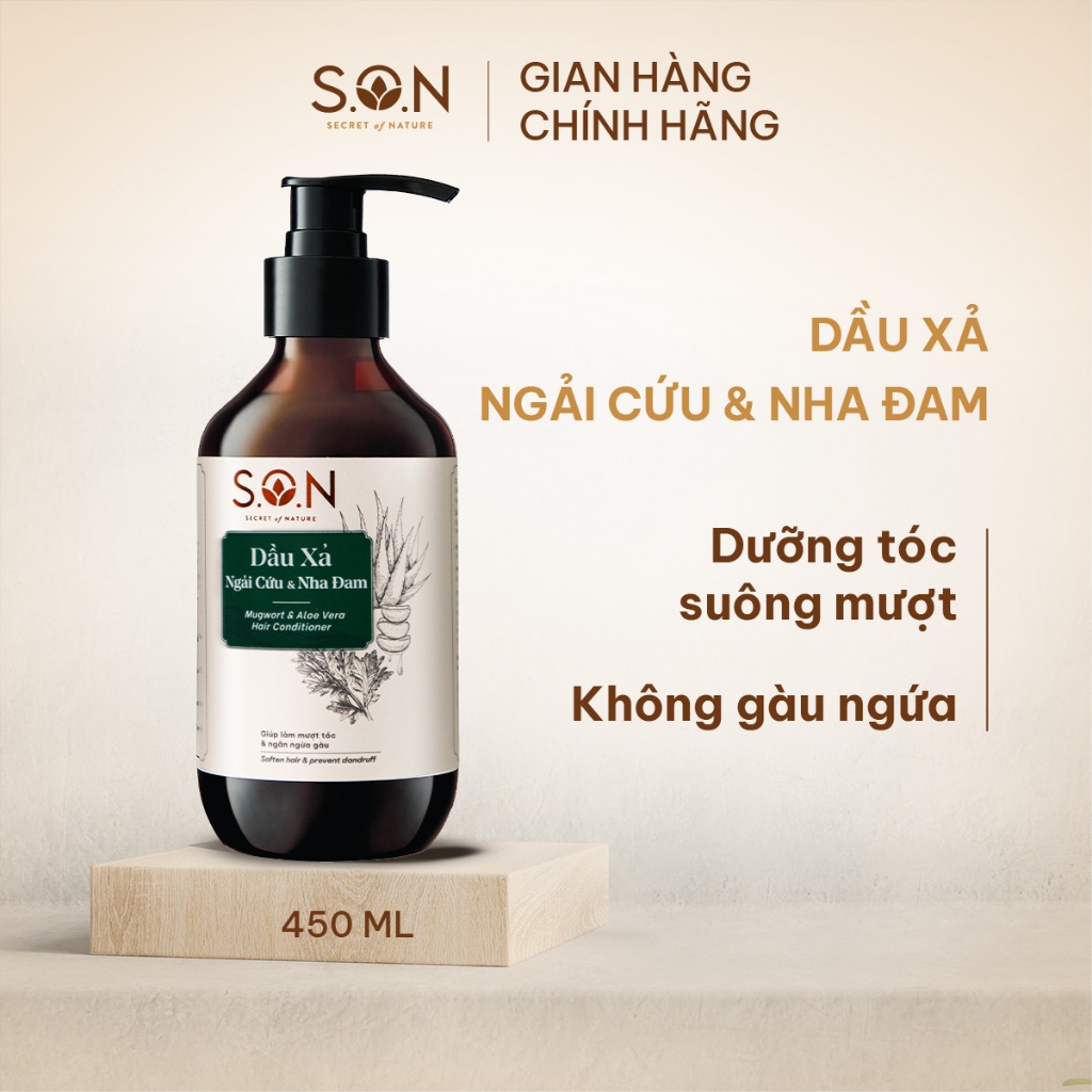 [Mã FRANCIA50 giảm 50% đơn 0] Dầu xả S.O.N Ngải cứu & Nha đam 450ml giúp tóc suôn mượt chuyên dành cho tóc gàu