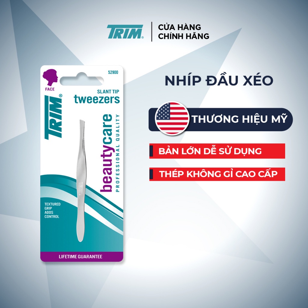 [Mã FRANCIA50 giảm 50% đơn 0] Nhíp nhổ lông mày Trim đầu xéo