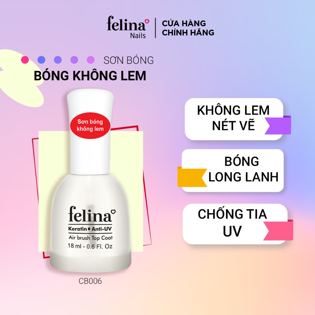 [Mã FRANCIA50 giảm 50% đơn 0] Sơn bóng không lem cao cấp Felina 14.5ml