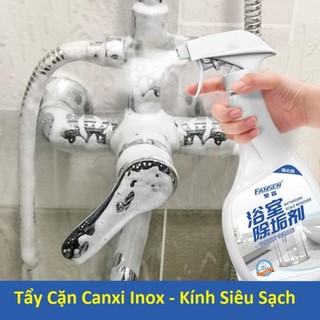 Tẩy cặn canxi inox, dung dịch tẩy cặn canxi trên inox và kính cho nhà tắm siêu sạch và an toàn