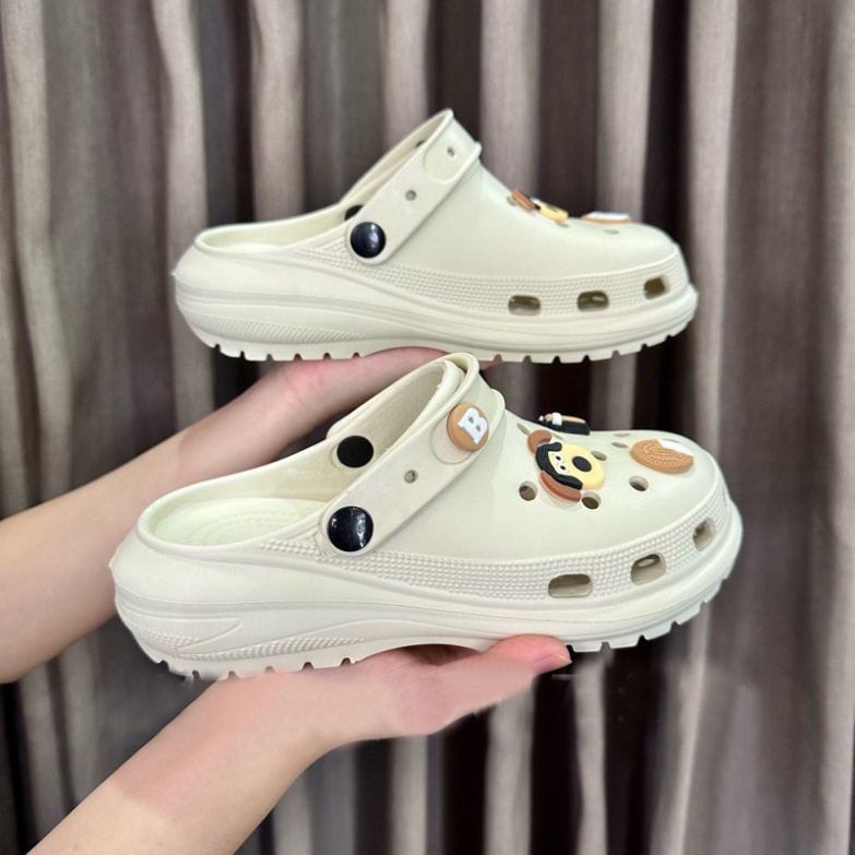 Dép Nữ Độn Đế, Sục Cross Nữ Sandal Đế Cao 5cm (bayby /trà sữa ) [DLH]