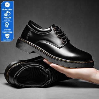 Giày đốc da bò nam đế kếp cao su cao cấp màu đen đã khâu cẩn thận siêu bền