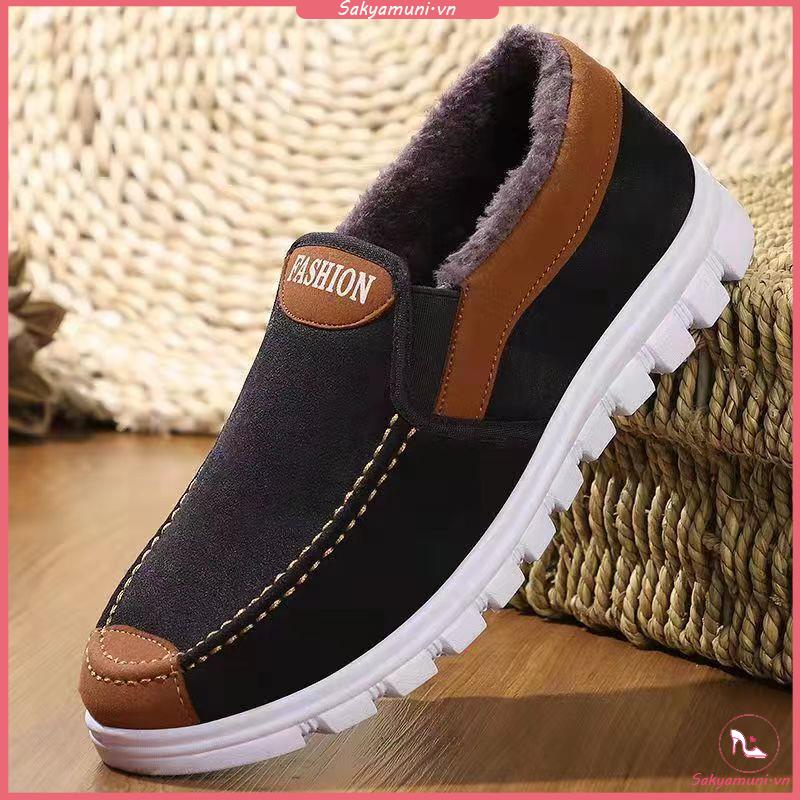 Giày cotton Đế Mềm Chống Trượt Thời Trang Mùa Đông Cho Nam Giới