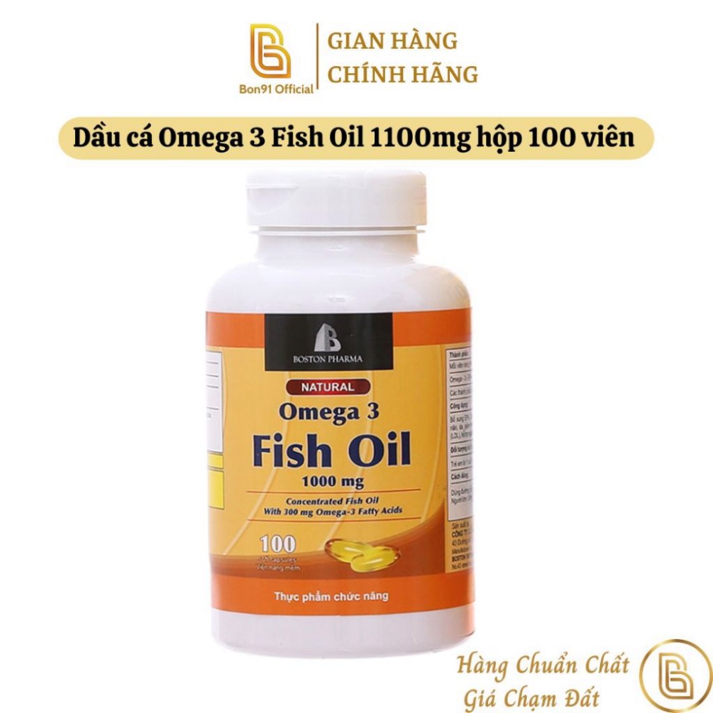 Dầu cá Omega 3 Fish Oil 1100mg hộp 100 viên Boston (tem công ty)