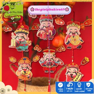 Ông thần tài treo cây,dán cửa tường trang trí tết hút tài lộc.bin