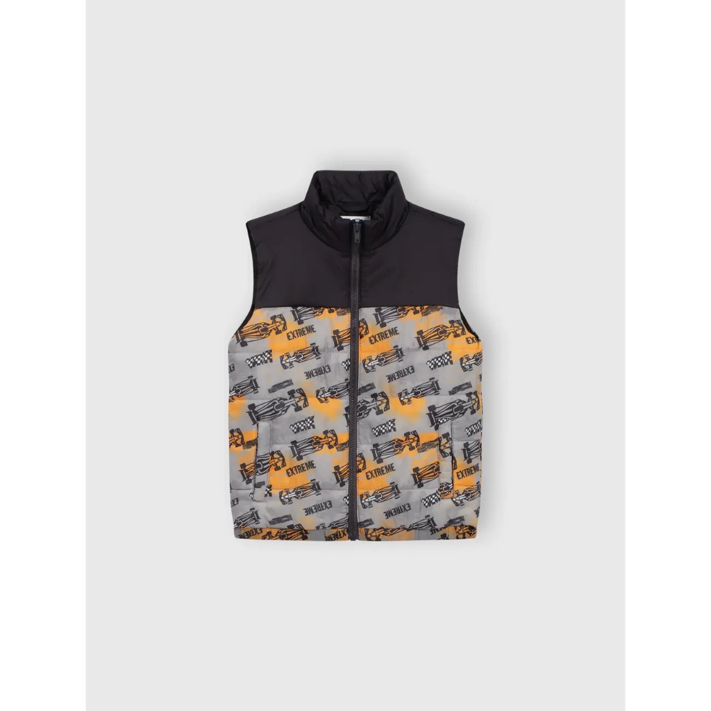 Áo khoác gilet bé trai CANIFA chần bông cổ cao có túi chống thấm nước 2OT23W007