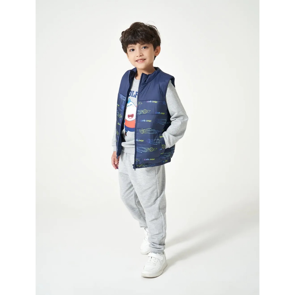 Áo khoác gilet bé trai CANIFA chần bông cổ cao có túi chống thấm nước 2OT23W007