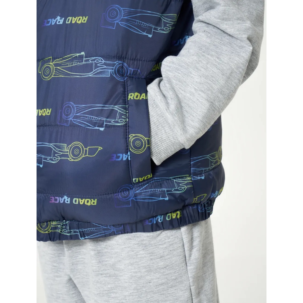 Áo khoác gilet bé trai CANIFA chần bông cổ cao có túi chống thấm nước 2OT23W007