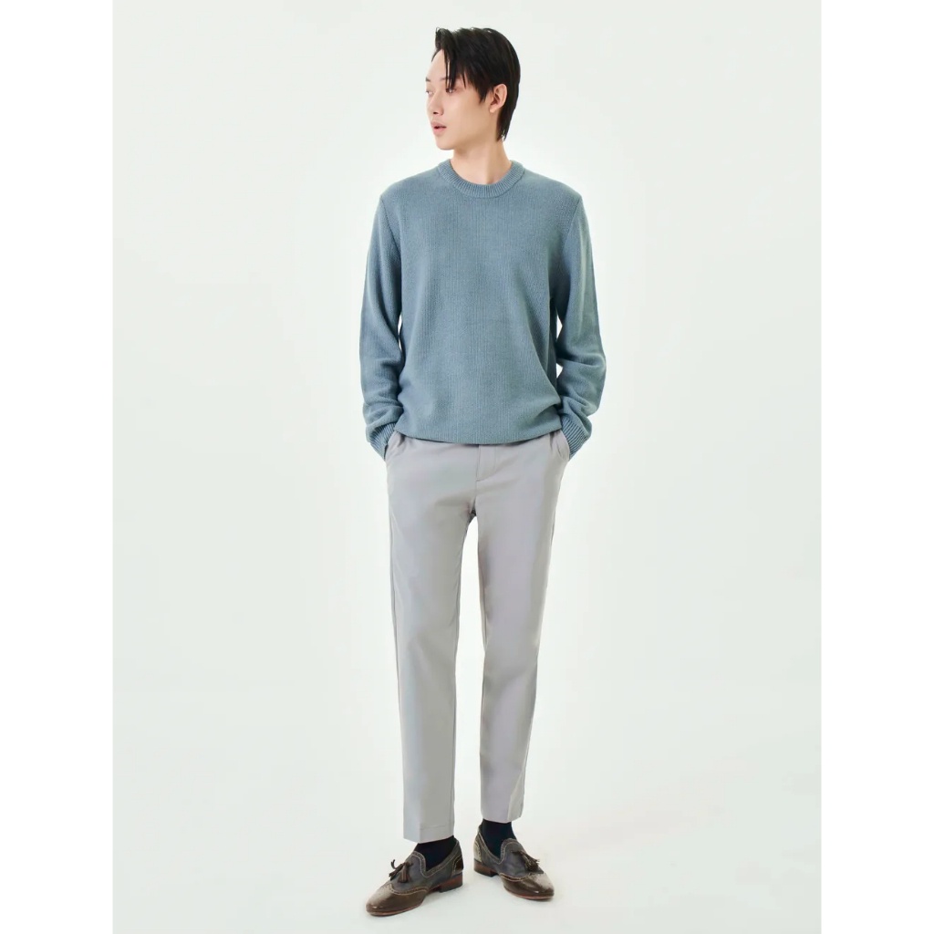 Áo len nam CANIFA dáng suông basic dài tay cổ tròn 8TE23W022