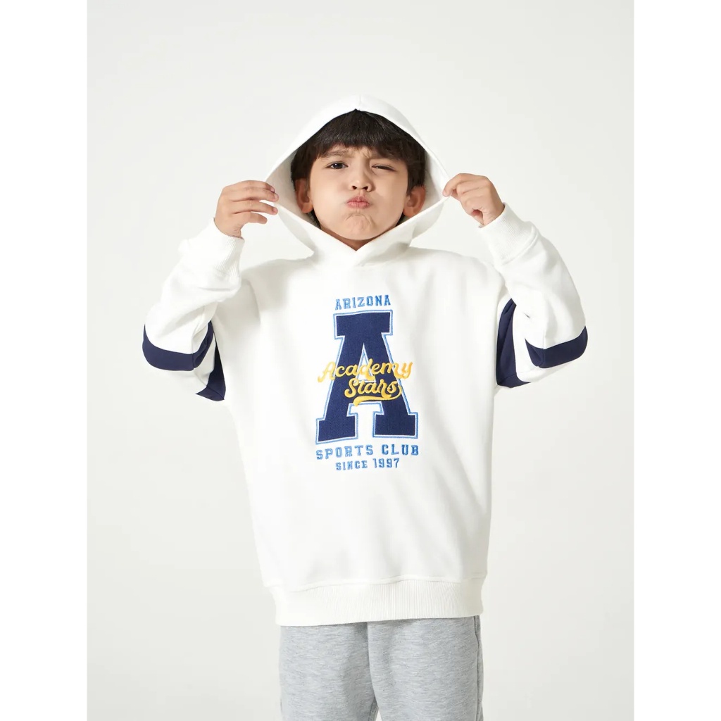 Áo nỉ bé trai CANIFA áo hoodie dài tay có mũ in hình 2TW23C001