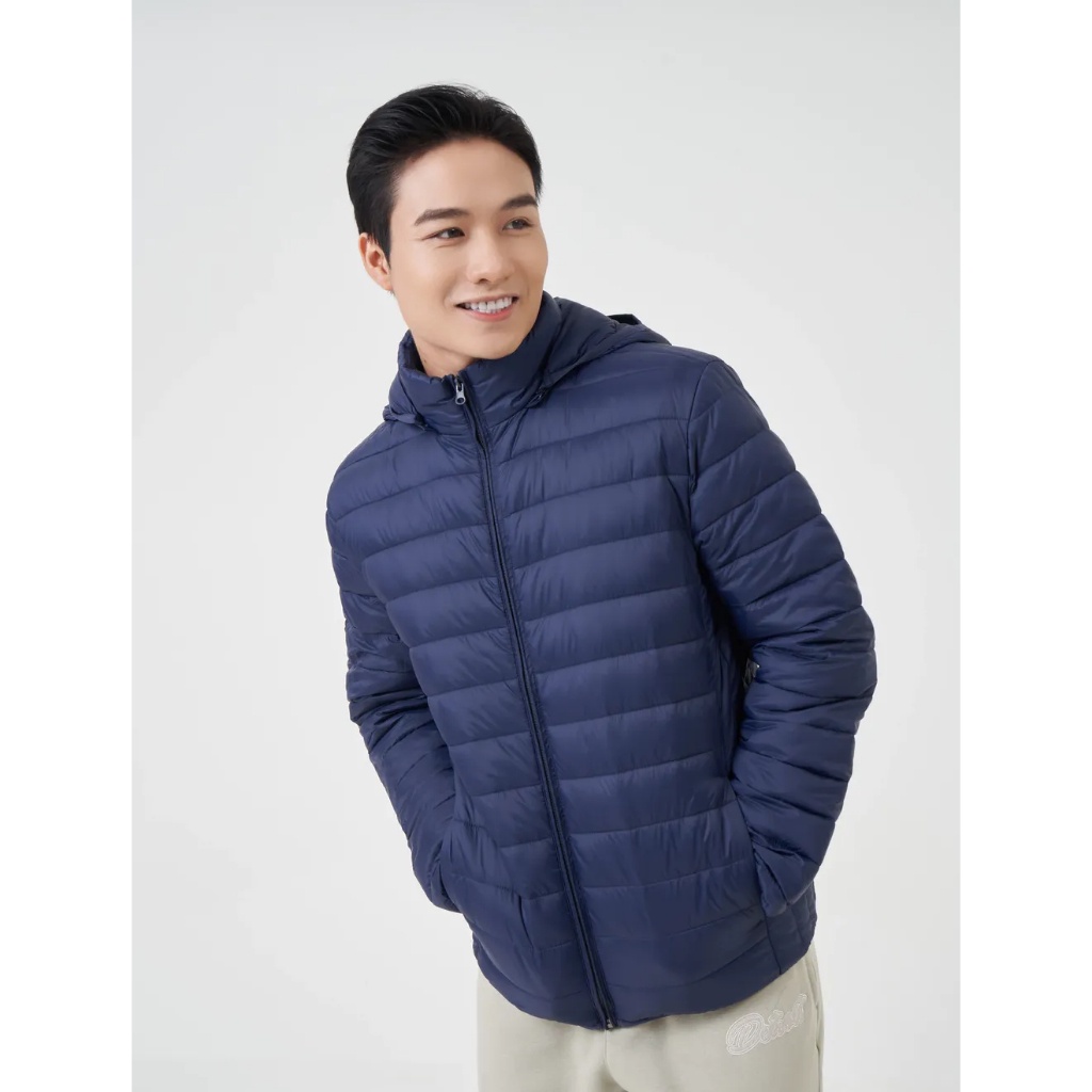 Áo khoác nam CANIFA chần bông ba lớp có mũ siêu nhẹ 8OT23W012