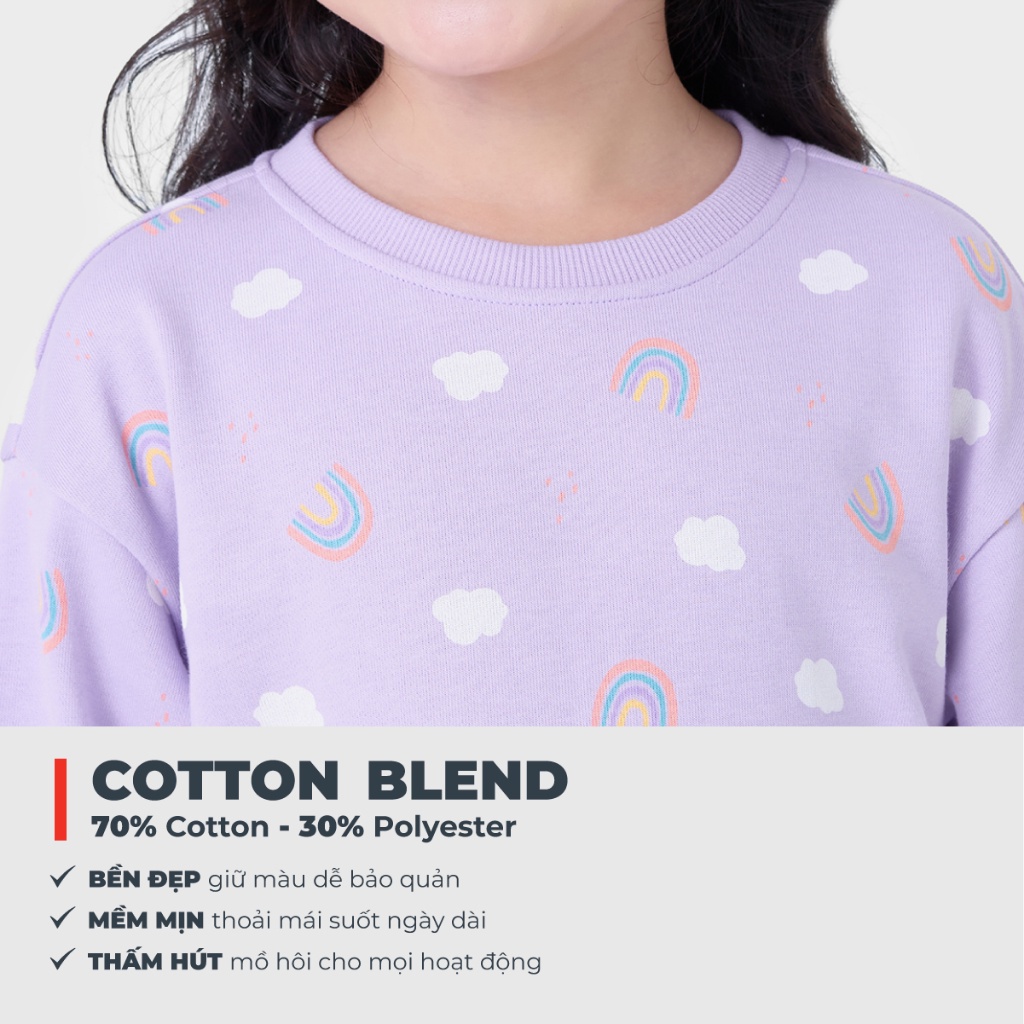 Áo nỉ bé gái CANIFA chất liệu cotton in hoạ tiết 1TW23W012