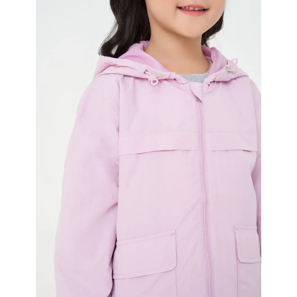 Áo khoác gió bé gái CANIFA có mũ hai lớp chống thấm nước 1OT23W006