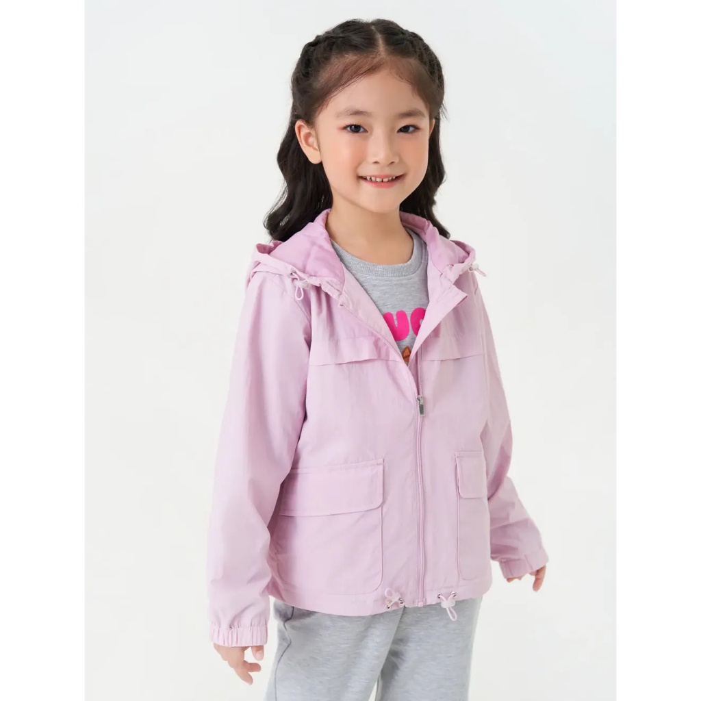 Áo khoác gió bé gái CANIFA có mũ hai lớp chống thấm nước 1OT23W006