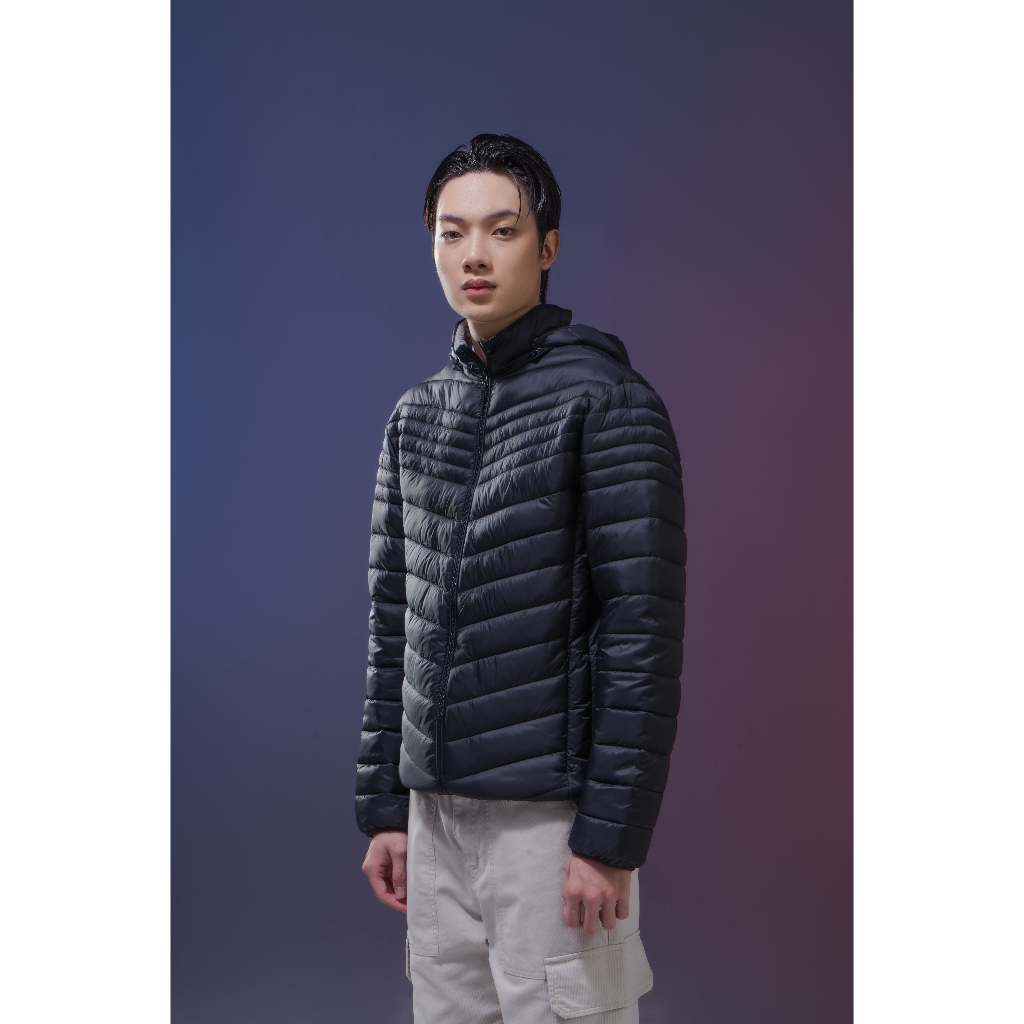 Áo khoác phao nam CANIFA chần bông Ultra Air ba lớp siêu nhẹ siêu ấm có mũ tháo rời 8OT23W030