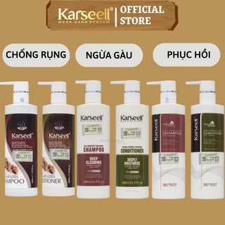Cặp dầu gội xả collagen Karseell siêu mượt siêu phục hồi tóc hư tổn nặng | Bộ dầu gội xả collagen KARSEELL